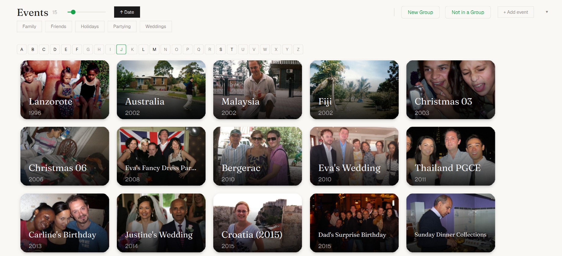 Memoir — Event Section